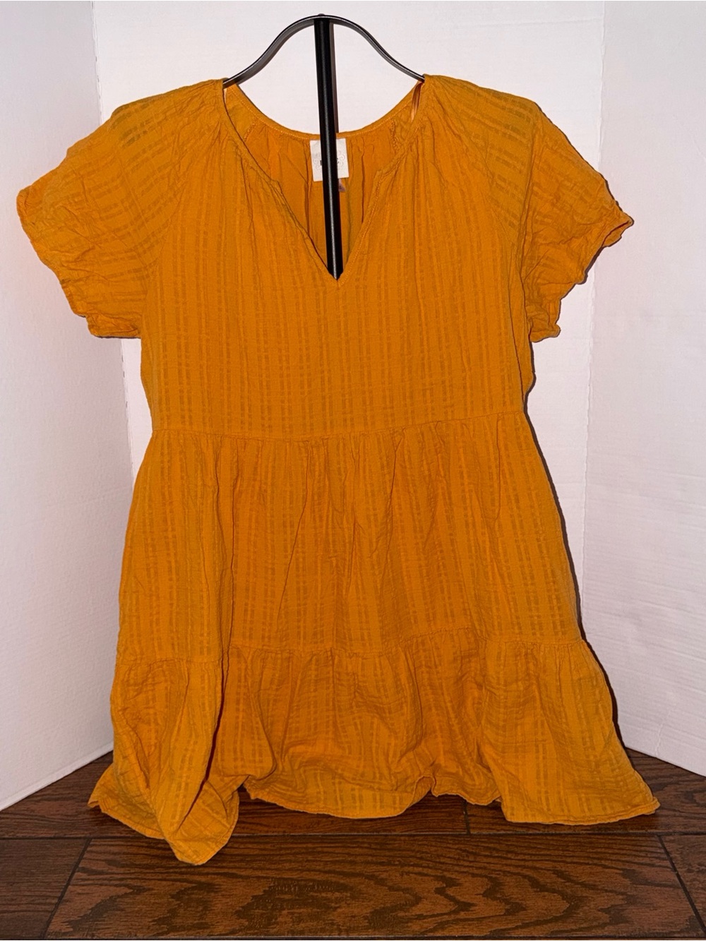 Knox Rose Golden Yellow Short Sleeve Tiered Tunic